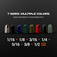 Reaction Tackle Tungsten Worm Weights / Bullet Shaped Sinkers