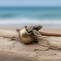 Baby Sea Turtle Necklace – "Hope" Hatchling – Bronze on Cord