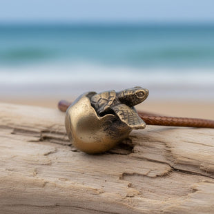Baby Sea Turtle Necklace – "Hope" Hatchling – Bronze on Cord
