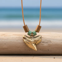 “Emma” Tiger Shark Tooth Necklace – Shoreline Collection - Bronze on Cord