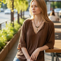 Large Reef Shark Necklace - Shoreline Collection - Bronze on Cord