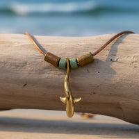 Medium Reef Shark Necklace - Shoreline Collection - Bronze on Cord