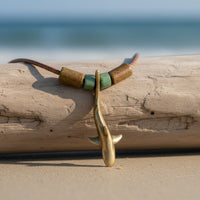 Medium Reef Shark Necklace - Shoreline Collection - Bronze on Cord