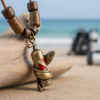 Moray Eel & Scuba Tank Necklace – Shoreline Collection -  Bronze on Braided Cotton Cord