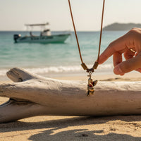 Moray Eel & Scuba Tank Necklace – Shoreline Collection -  Bronze on Braided Cotton Cord