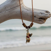 Moray Eel & Scuba Tank Necklace – Shoreline Collection -  Bronze on Braided Cotton Cord