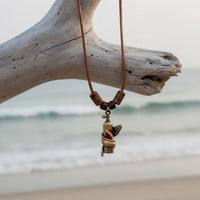 Moray Eel & Scuba Tank Necklace – Shoreline Collection -  Bronze on Braided Cotton Cord