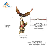 Moray Eel & Scuba Tank Necklace – Shoreline Collection -  Bronze on Braided Cotton Cord