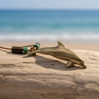 Dolphin Necklace With Beads – Shoreline Collection - Bronze