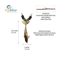 Dolphin Necklace With Beads – Shoreline Collection - Bronze