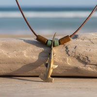Hammerhead Shark Necklace – Shoreline Collection - Bronze on Cord