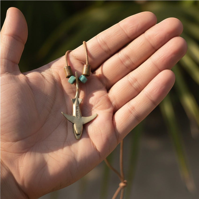 Joe Romeiro’s Blue Shark Necklace – Shoreline Collection – Bronze