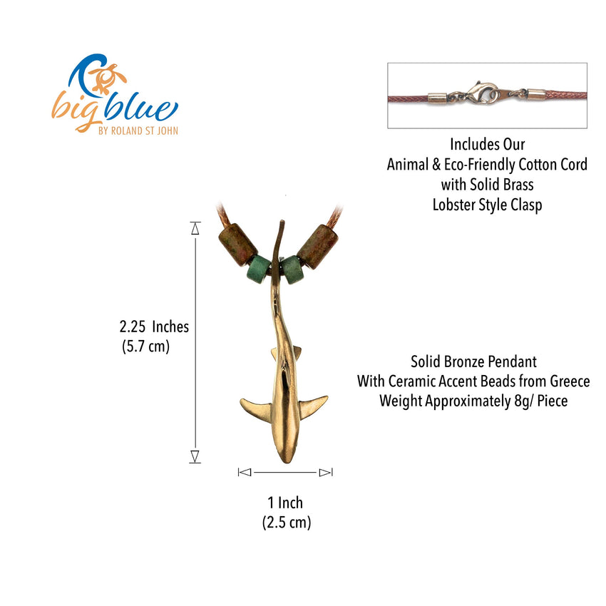Joe Romeiro’s Blue Shark Necklace – Shoreline Collection – Bronze
