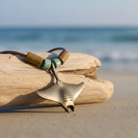 Realistic Manta Ray Necklace – Shoreline Collection – Bronze