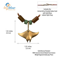 Realistic Manta Ray Necklace – Shoreline Collection – Bronze