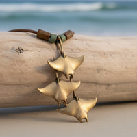 Triple Manta Rays Necklace – Shoreline Collection – Bronze