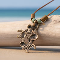 Baby Sea Turtle Hatchling Necklace - Shoreline Collection - Bronze