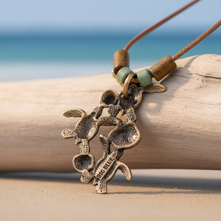 Baby Sea Turtle Hatchling Necklace - Shoreline Collection - Bronze