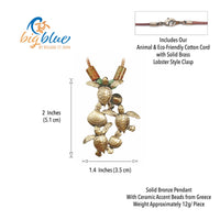 Baby Sea Turtle Hatchling Necklace - Shoreline Collection - Bronze