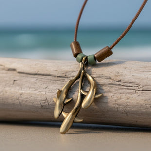 Grey Reef Sharks Trio Necklace – Shoreline Collection – Bronze