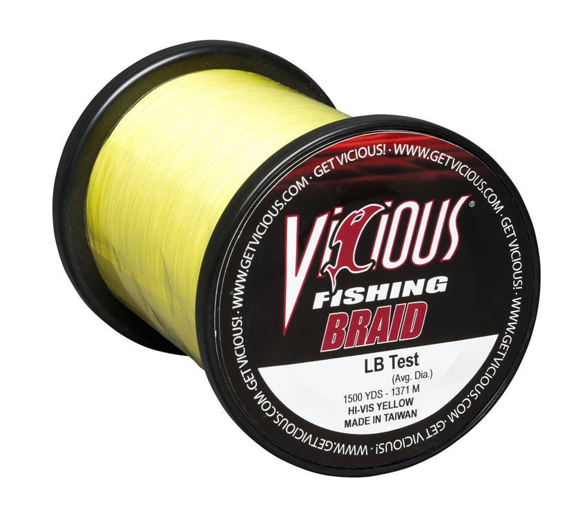 Vicious Standard Yellow Braid - 80 Lb Test