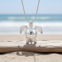 Sea Turtle Necklace –  Sealife Collection - Sterling Silver on Italian Snake Chain