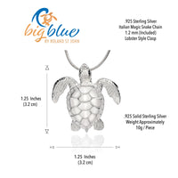 Sea Turtle Necklace –  Sealife Collection - Sterling Silver on Italian Snake Chain