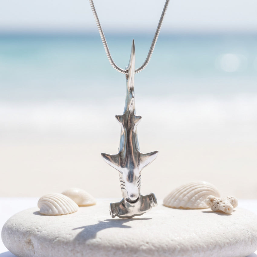 Hammerhead Shark Necklace - Sealife Collection - Silver