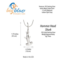 Hammerhead Shark Necklace - Sealife Collection - Silver