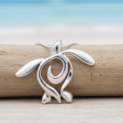 Sea Turtle Necklace – Ocean Traveler "Honu" Collection - Sterling Silver