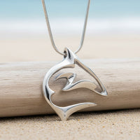 Reef Shark Necklace - "Frenzy" Sterling Silver