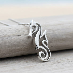 Seahorse Necklace - "Polo" - Sterling Silver
