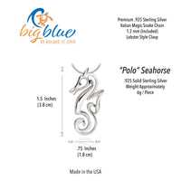 Seahorse Necklace - "Polo" - Sterling Silver