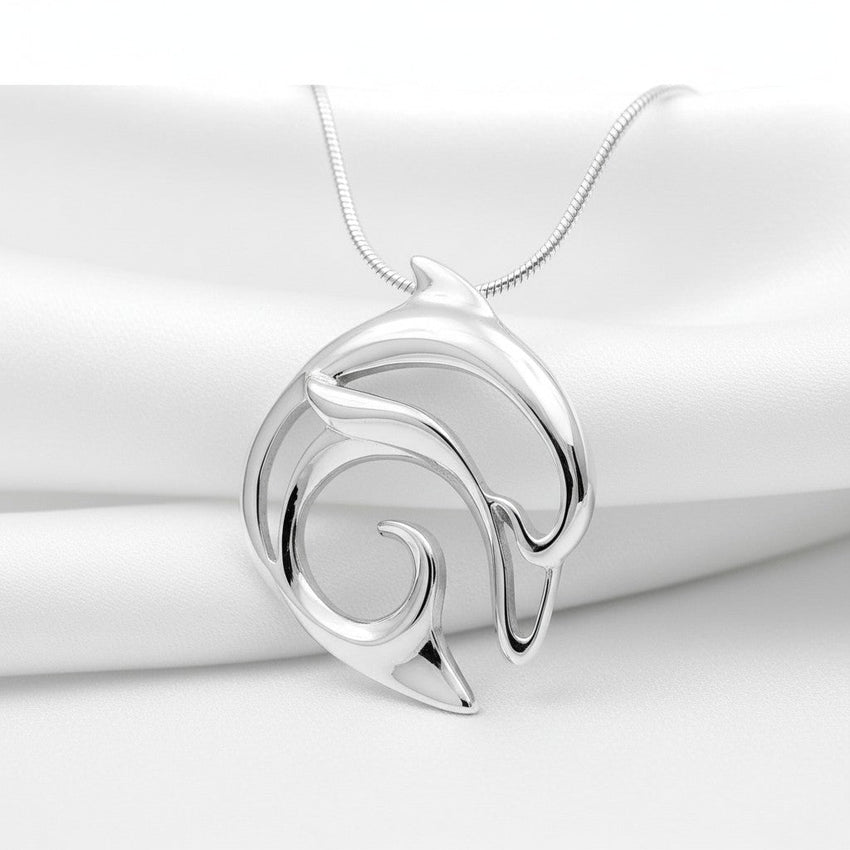 Dolphin Pendant Necklace – “Flipper” – Sterling Silver