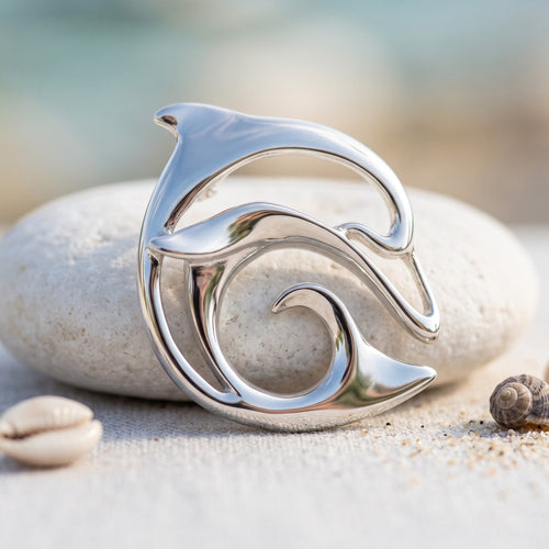 Dolphin Pendant Necklace – “Flipper” – Sterling Silver
