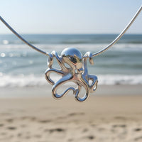 Octopus Pendant Necklace – "Leggs" - Sterling Silver on Omega Chain