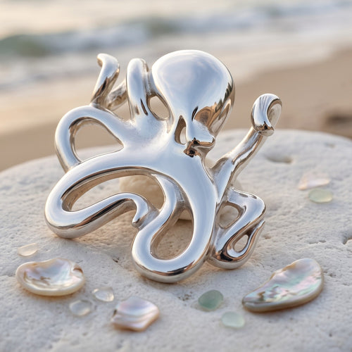 Octopus Pendant Necklace – "Leggs" - Sterling Silver on Omega Chain