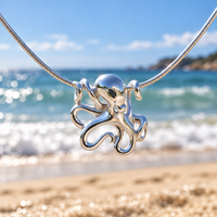 Octopus Pendant Necklace – "Leggs" Sterling Silver