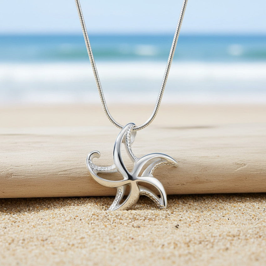 Starfish Necklace – "Starry" – Sterling Silver