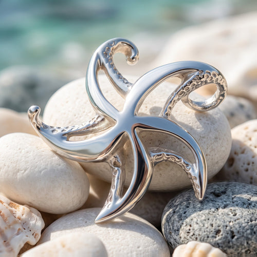 Starfish Necklace – "Starry" – Sterling Silver