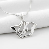 Stingray Necklace - "Ray" -  Sterling Silver