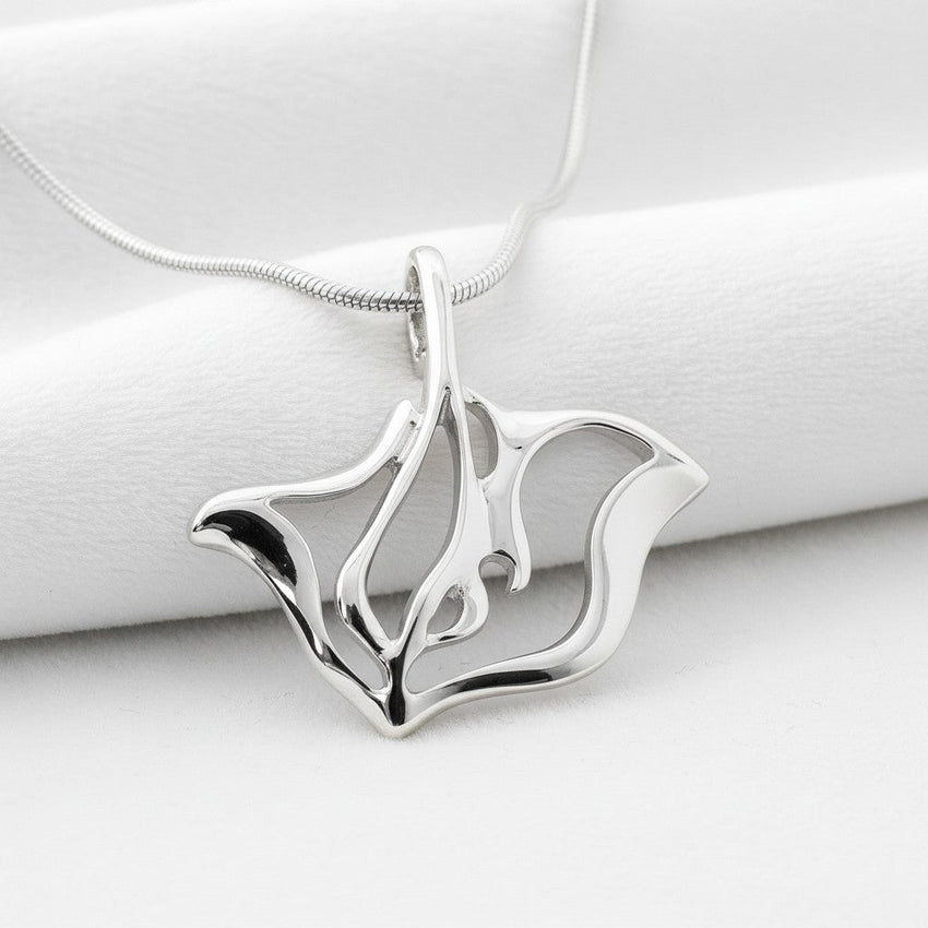 Stingray Necklace - "Ray" -  Sterling Silver