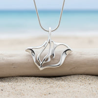 Stingray Necklace - "Ray" -  Sterling Silver