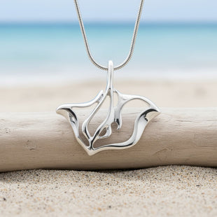 Stingray Necklace - "Ray" -  Sterling Silver