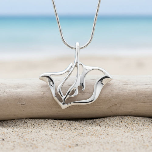 Stingray Necklace - "Ray" -  Sterling Silver