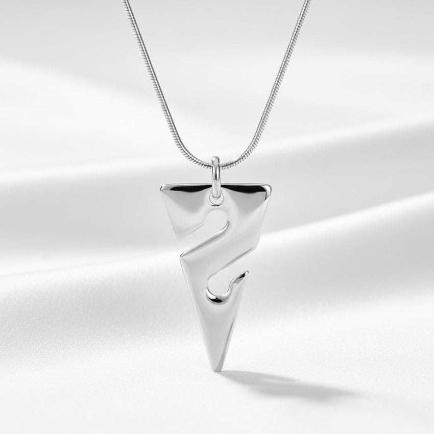 Line Arrow Necklace – Cave Diving Collection - Sterling Silver on Snake Chain