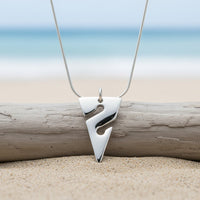 Line Arrow Necklace – Cave Diving Collection - Sterling Silver on Snake Chain