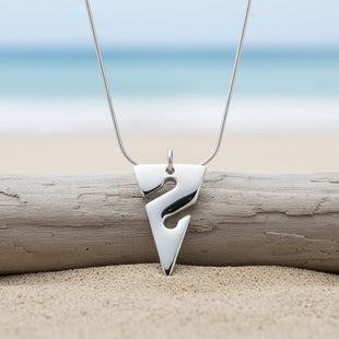 Line Arrow Necklace – Cave Diving Collection - Sterling Silver on Snake Chain