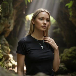 Line Arrow Necklace – Cave Diving Collection - Sterling Silver on Snake Chain