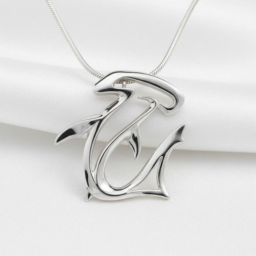 Hammerhead Shark Necklace - "The Hammer" - Sterling Silver